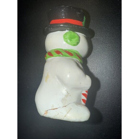 Vintage Snowman Salt and Pepper Shaker (1) Telco GLUED CRACKED BOTTOM BROKE HAT - Picture 7 of 14